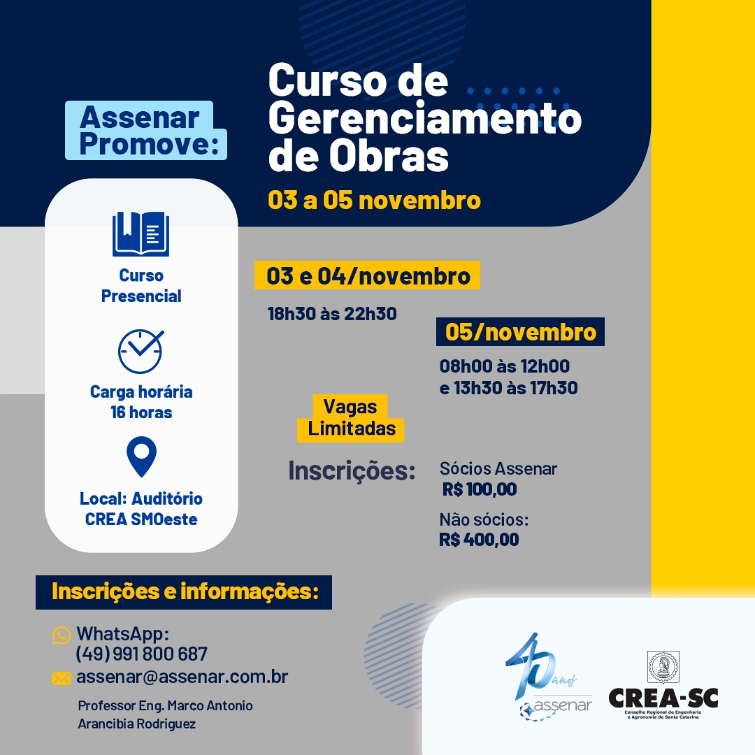 Curso Gerenciamento de Obras – Garantua Sua Vaga